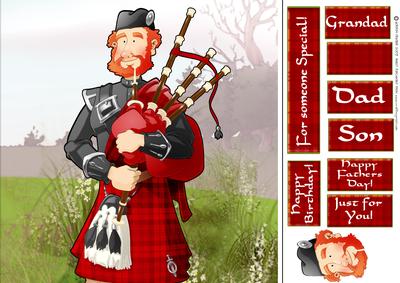 Bagpipe Player Dude 8x8 Quick Card