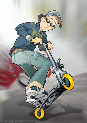 Scooter Dude Blue A4