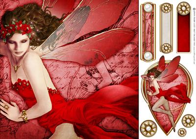 Forest Fairy Acantha (red) 8x8 Quick Card