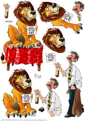 Your Dinner's in the Cat Decoupage Sheet