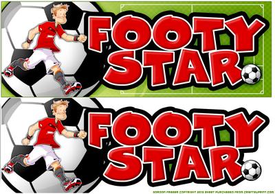 Red, White and Black Footy Star Large Dl