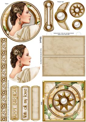 Art Deco Lady Pandore (cream) Mini Easel