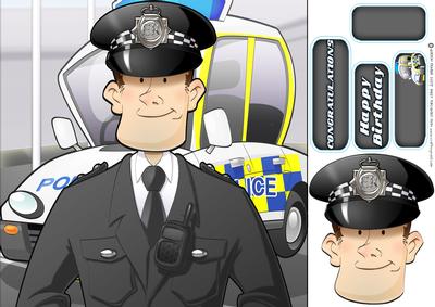 Policeman Dude (passing Out Parade) 8x8 Quick Card