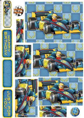 Formula 1 Racing Car Dude (blue) Pyramid