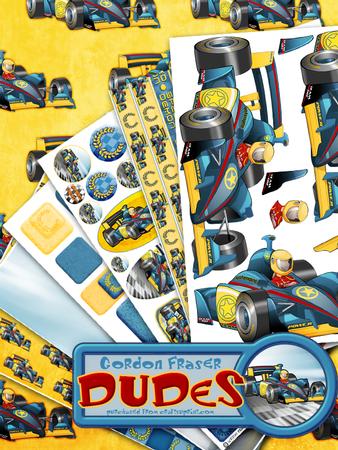 Formula 1 Racing Car Dude (blue) Six Sheet Kit