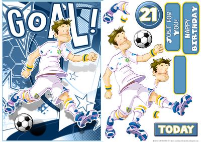 Football Dude Blue, White and Yellow 21