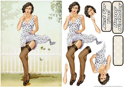 1950's Pin Up Girl Eva Grace (white)