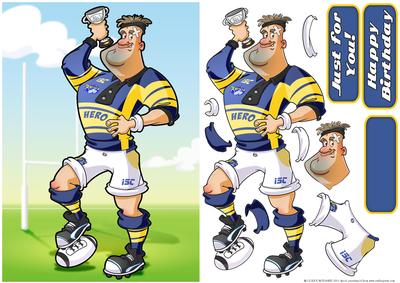 Rugby Dude Blue, White and Yellow