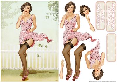 1950's Pin Up Girl Eva Grace (pink)