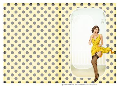1950's Pin Up Girl Eva Grace Insert (yellow)