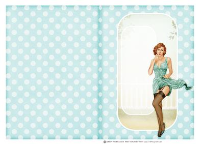 1950's Pin Up Girl Eva Grace Insert (aqua)