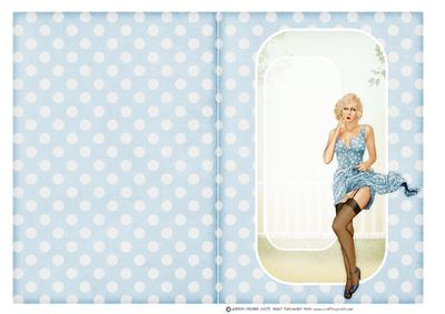 1950's Pin Up Girl Eva Grace Insert (blue)