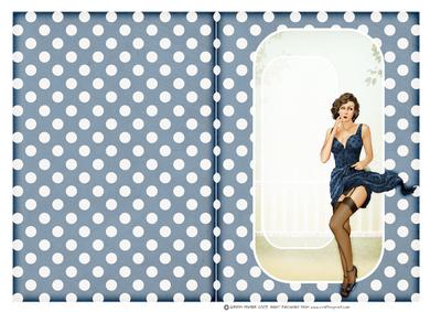 1950's Pin Up Girl Eva Grace Insert (dark Blue)