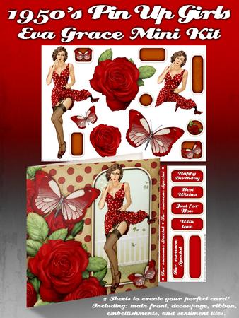 1950's Pin Up Girl Eva Grace Mini Kit (red)