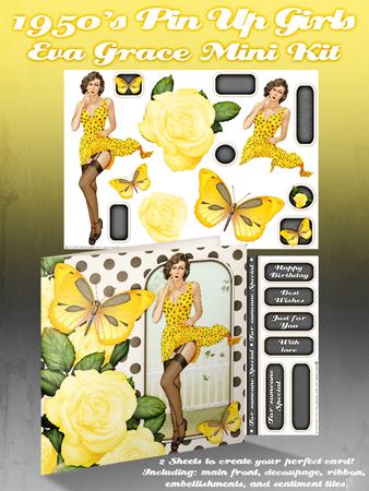 1950's Pin Up Girl Eva Grace Mini Kit (yellow)