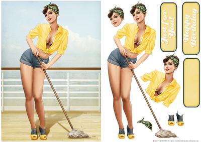 1950's Pin Up Girl Alice May (yellow)