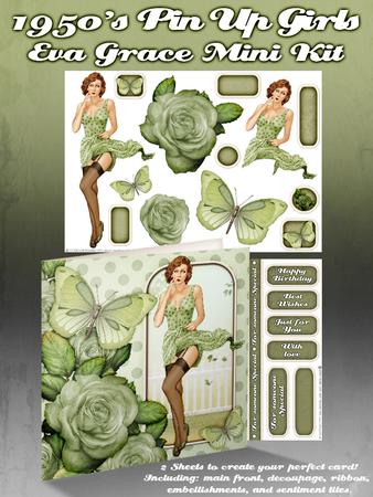 1950's Pin Up Girl Eva Grace Mini Kit (green)