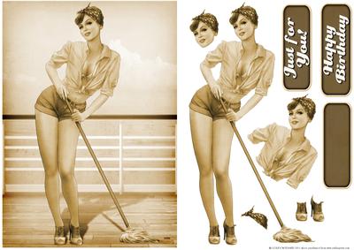 1950's Pin Up Girl Alice May (sepia)