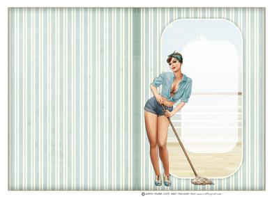 1950's Pin Up Girl Alice May (aqua) Insert