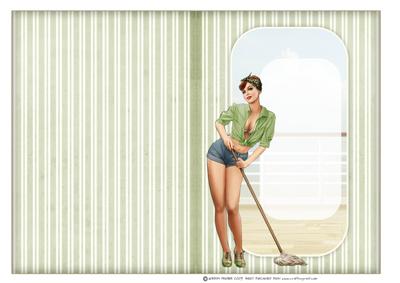1950's Pin Up Girl Alice May (green) Insert
