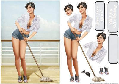 1950's Pin Up Girl Alice May (white)