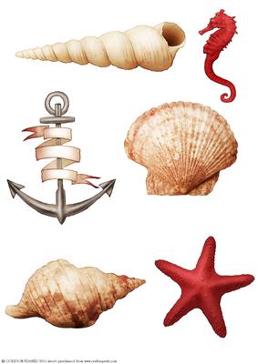 Seaside Embellishments (red)