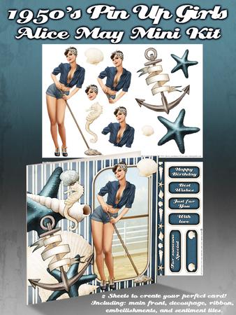 1950's Pin Up Girl Alice May Mini Kit (blue)
