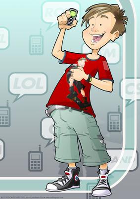 Teen Boy Text Star A4