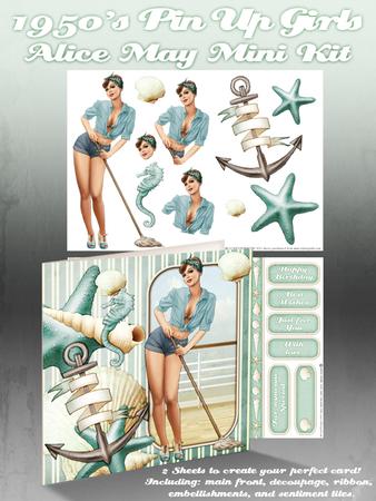 1950's Pin Up Girl Alice May Mini Kit (aqua)