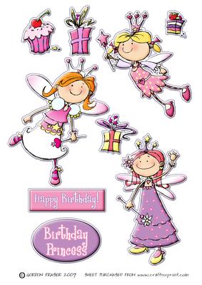 Pretty Pink Princess Fairy 'puffer Stickers'