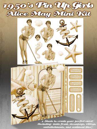 1950's Pin Up Girl Alice May Mini Kit (sepia)