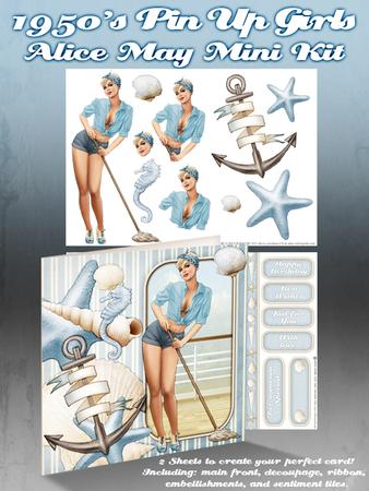 1950's Pin Up Girl Alice May Mini Kit (light Blue)