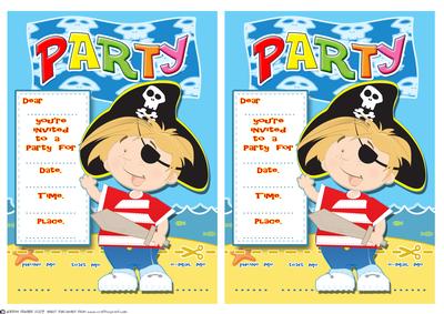 Mini Dude Pirate Party Invites