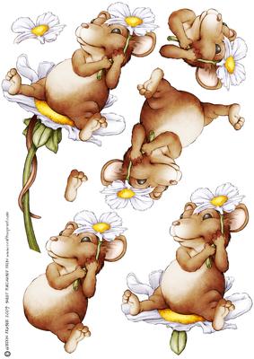 Daisy Mouse Decoupage Sheet