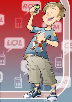 Teen Boy Text Star (blue) A4