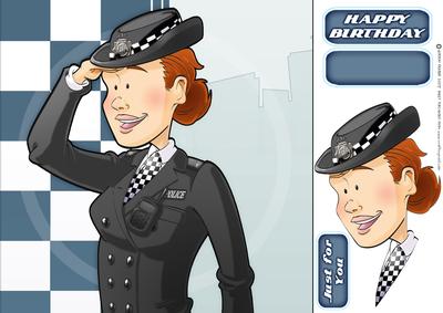 Policewoman Dudess 8x8 Quick Card