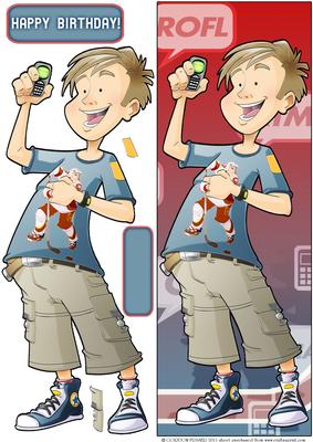 Teen Boy Text Star (blue) Large Dl