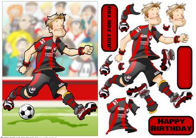 Football Dude Black and Red