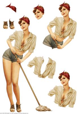 1950's Pin Up Girl Alice May Decoupage Sheet (retro)