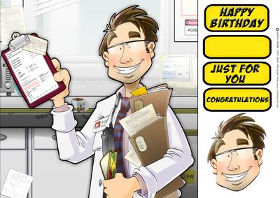 Lab Technician Dude 8x8 Quick Card