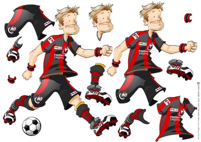 Football Dude Black and Red Decoupage Sheet