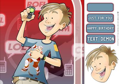 Teen Boy Text Star (blue) 8x8