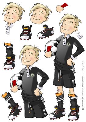 Football Referee Teen Dude Decoupage Sheet