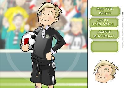 Football Referee Teen Dude 8x8 Quick Card