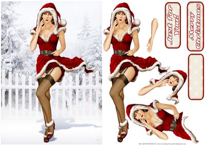 1950's Pin Up Girl Eva Grace Winter Wonderland (red)