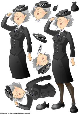 Policewoman Retirement Dudess Decoupage Sheet