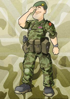 British Army Dude Green Beret A4