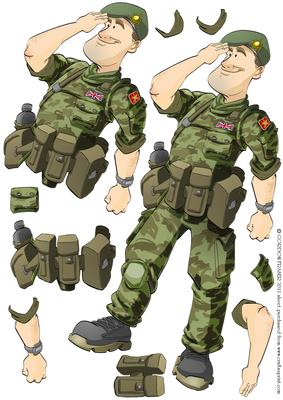 British Army Dude Green Beret Decoupage Sheet