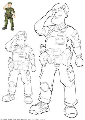 British Army Dude Green Beret Digital Stamp