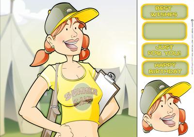 Lady Camp Counsellor/leader 8x8 Quick Card